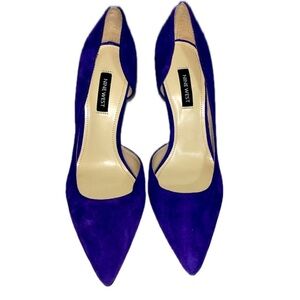 NINE WEST FOLOWE d’Orsay Pointed Toe Stiletto Pumps DARK PURPLE SUEDE 7.5M